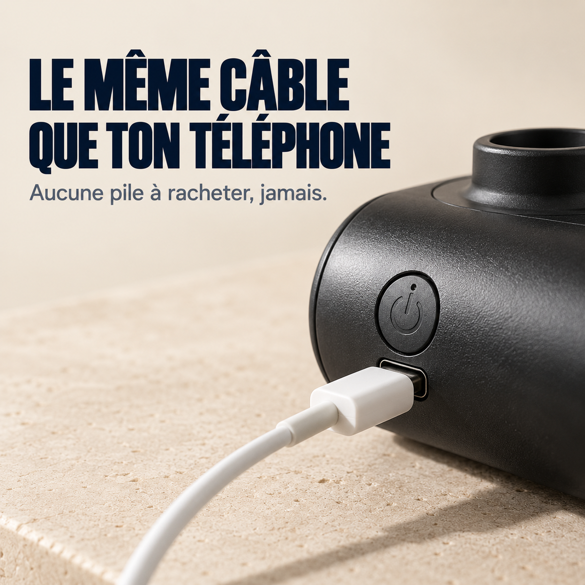 Pompe flatbag en charge avec un câble USB-C, sans pile à racheter